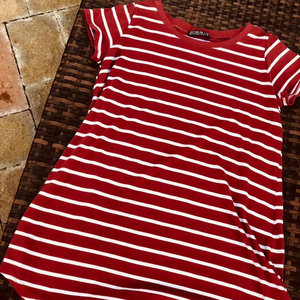 striped t-shirt dress